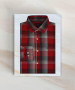 Mens Red Check Casual Full Sleeve Shirt - Image 4