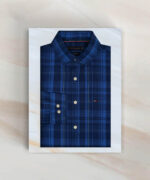 Mens Blue Check Full Sleeve Shirt - Image 4