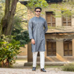 Timeless Signature - Steel Blue Panjabi - Image 3