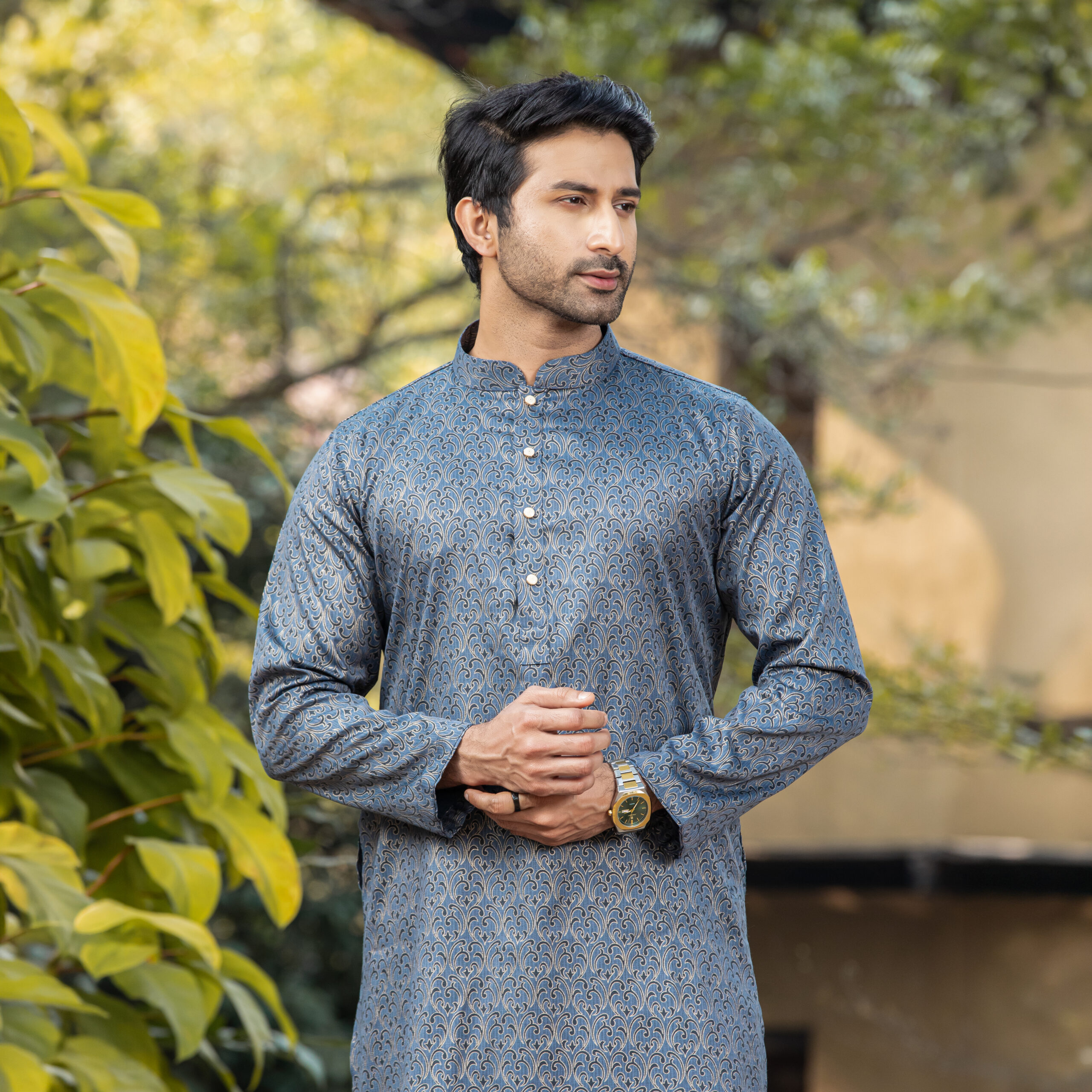 3Y2A2704-Editmyth studio 2026 Timeless Signature - Steel Blue Panjabi - Image 1