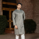 Timeless Signature - Charcoal Grey Panjabi - Image 3