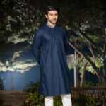 Timeless Signature - Navy Blue Panjabi - Image 3