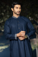 Timeless Signature - Navy Blue Panjabi - Image 2