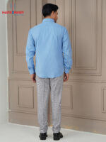 Mens Cotton Choice: Sky Blue Formal Shirt - Image 3