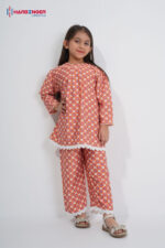 Rust Printed Viscose Kids Co-Ord Set