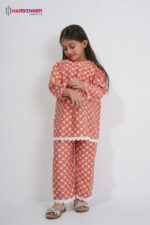 Rust Printed Viscose Kids Co-Ord Set - Image 4