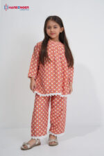 Rust Printed Viscose Kids Co-Ord Set - Image 2