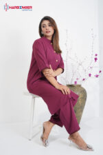 Women Solid Wine Co-Ord Set - Image 2