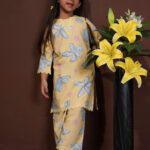 Butter Yellow Floral Viscose Kids Co-Ord Set