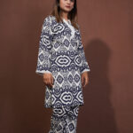 White Navy Print Co-Ord Set