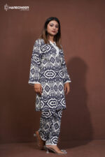 White Navy Print Co-Ord Set