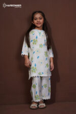 Ivory Floral Viscose Kids Co-Ord Set - Image 4