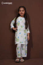 Ivory Floral Viscose Kids Co-Ord Set - Image 3