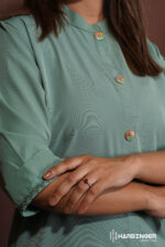 Women Solid Sage Green Co-Ord Set - Image 2
