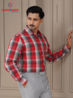 Mens Red Check Casual Full Sleeve Shirt