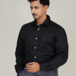 Mens Black Premium Cotton Formal Shirt