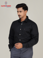 Mens Black Premium Cotton Formal Shirt