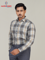 Premium Grid Cotton Shirt – Ash