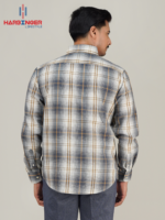 Premium Grid Cotton Shirt – Ash - Image 3