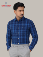 Mens Blue Check Full Sleeve Shirt
