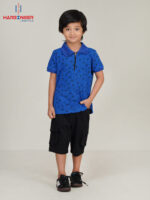 Boys Blue Musical Motif Polo Shirt