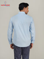 Men's Premium Fine Cotton Formal Shirt - Sky Blue - Image 3