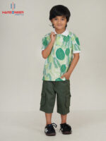 Boys Tropical Leaf Print Polo - Image 2