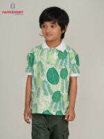 Boys Tropical Leaf Print Polo
