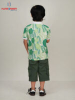 Boys Tropical Leaf Print Polo - Image 3
