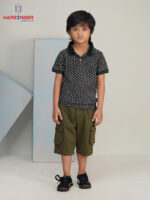 Boys Black Floral-Motif Polo - Image 2