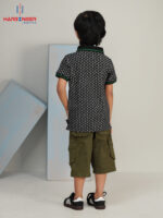 Boys Black Floral-Motif Polo - Image 3