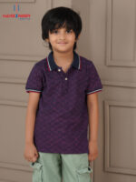 Boys Geo-Print Cotton Polo