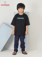 Boys Navy Check Cotton Trouser - Image 2