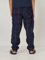 Boys Navy Check Cotton Trouser - Image 3