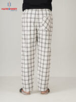 Men's White Check Cotton Trouser - Image 3