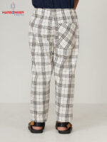Boys Off-White Check Cotton Trouser - Image 3