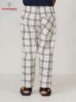 Boys Off-White Check Cotton Trouser - Image 2