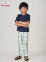 Boys Sky-Line Check Cotton Trouser - Image 4