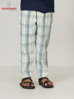 Boys Sky-Line Check Cotton Trouser - Image 3