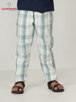 Boys Sky-Line Check Cotton Trouser