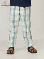Boys Sky-Line Check Cotton Trouser