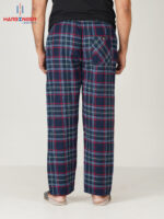 Men's Red & Blue Check Cotton Trouser - Image 3