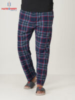 Men's Red & Blue Check Cotton Trouser
