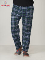 Mens Green & Blue Check Cotton Trouser
