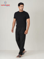 Mens Premium Coal Black Remi Cotton Trouser - Image 2