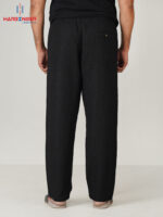 Mens Premium Coal Black Remi Cotton Trouser - Image 3