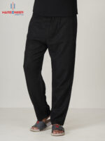 Mens Premium Coal Black Remi Cotton Trouser