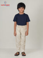 Boys Premium Beige Remi Cotton Trouser - Image 4