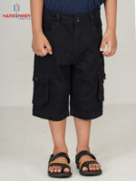 Boys Jet Black Cargo 3-Quarter Pant