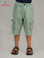 Boys Mint Green Cargo 3-Quarter Pant